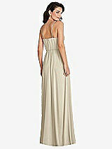 Rear View Thumbnail - Champagne Cowl-Neck A-Line Maxi Dress with Adjustable Straps