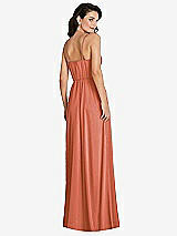 Rear View Thumbnail - Terracotta Copper Cowl-Neck A-Line Maxi Dress with Adjustable Straps