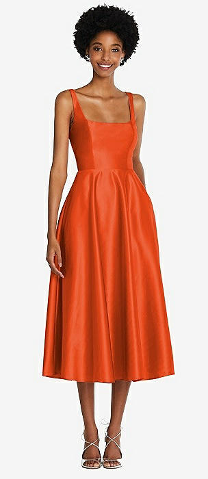 tangerine bridesmaid dresses