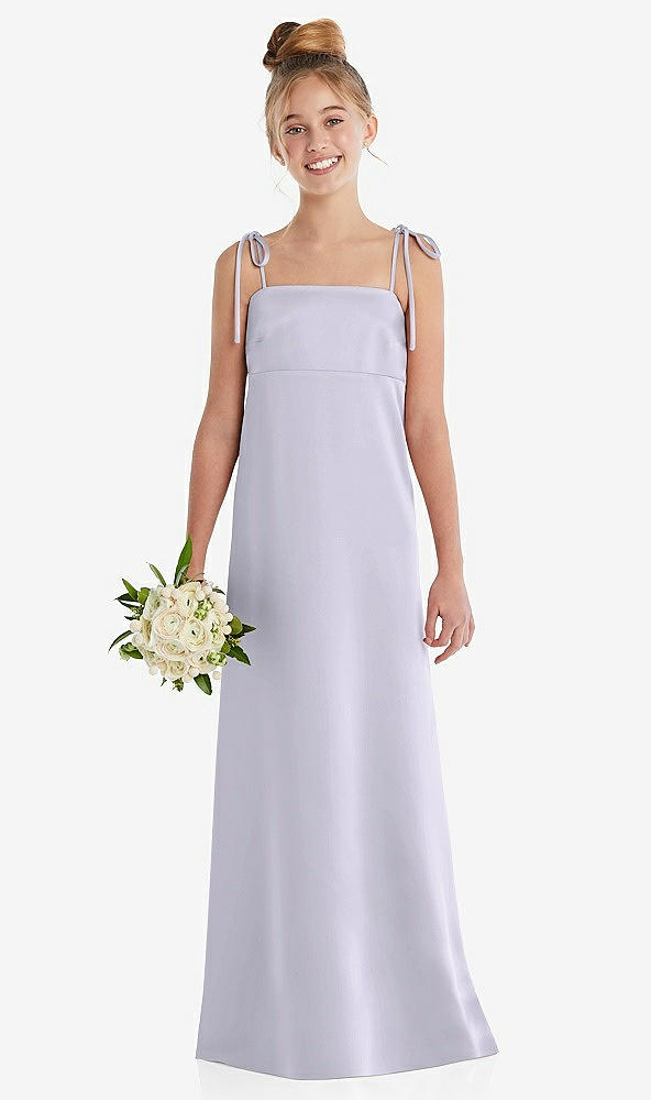 Front View - Silver Dove Tie Shoulder Empire Waist Junior Bridesmaid Dress