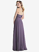 Rear View Thumbnail - Lavender Cuffed Strapless Maxi Dress with Front Slit
