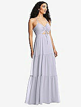 Alt View 1 Thumbnail - Silver Dove Drawstring Bodice Gathered Tie Open-Back Maxi Dress with Tiered Skirt