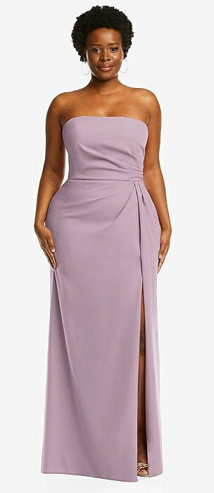 Purple Shades: strapless pale purple chiffon Georgette dress