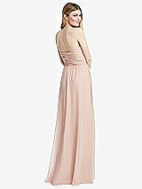 Rear View Thumbnail - French Blue Shirred Bodice Strapless Chiffon Maxi Dress with Optional Straps