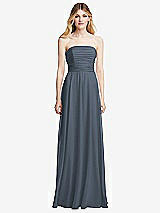Front View Thumbnail - Silverstone Shirred Bodice Strapless Chiffon Maxi Dress with Optional Straps