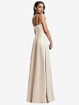 Rear View Thumbnail - Oat Bustier A-Line Maxi Dress with Adjustable Spaghetti Straps