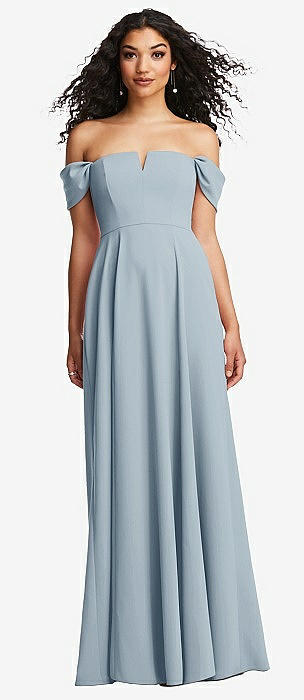 Dessy collection off shop the shoulder crossback gown