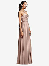 Side View Thumbnail - Bliss Plunging V-Neck Criss Cross Strap Back Maxi Dress