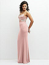 Side View Thumbnail - Rose - PANTONE Rose Quartz Crepe Mix-and-Match High Waist Fit and Flare Skirt