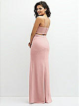 Rear View Thumbnail - Rose - PANTONE Rose Quartz Crepe Mix-and-Match High Waist Fit and Flare Skirt