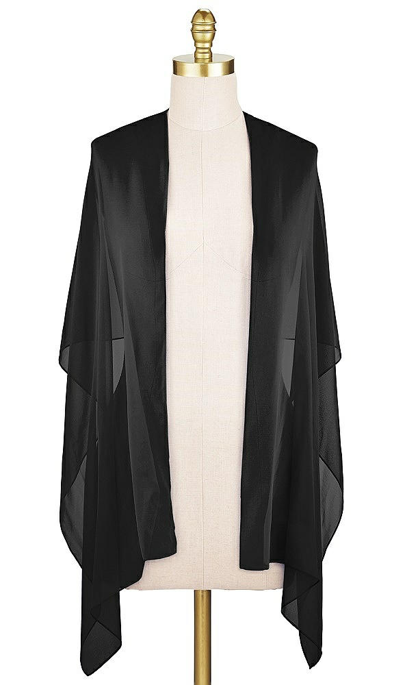 Front View - Black Sheer Crepe Stole