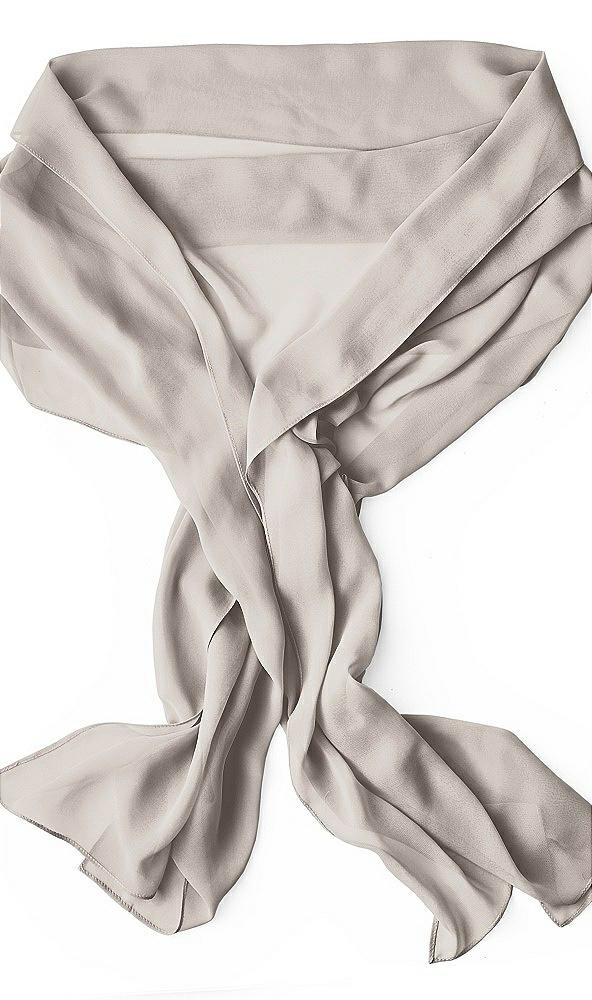 Back View - Taupe Sheer Crepe Stole