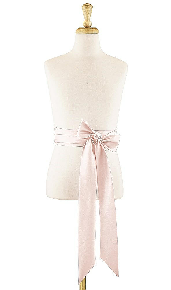 Front View - Blush Matte Satin Flower Girl Sash