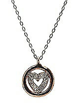 Front View Thumbnail - Gold CZ Heart Charm Necklace
