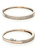 Front View Thumbnail - Rose Gold 18K Rose Gold Plated Pave Cuff Bracelet