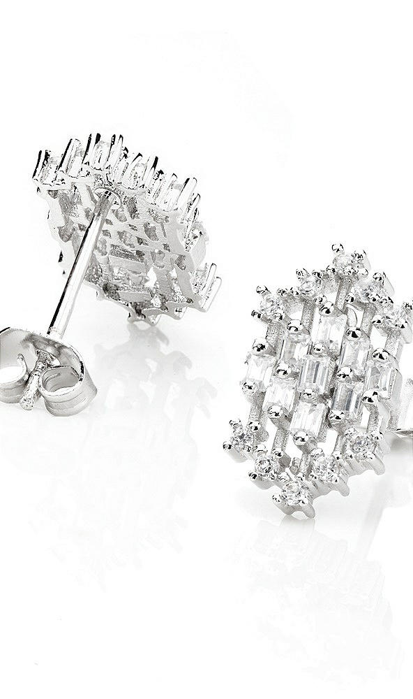 Front View - Clear Patterned CZ Studs