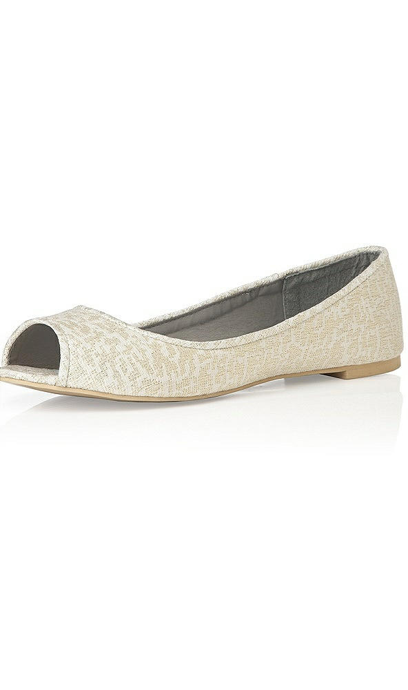 Back View - Ivory Gold Park Avenue Brocade Open-Toe Wedding Flats