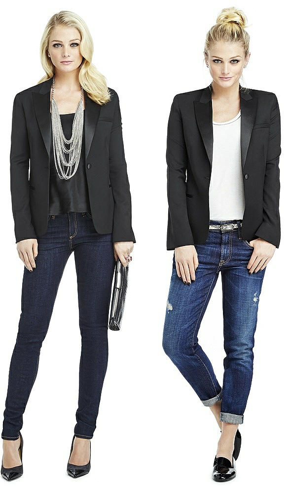 Back View - Black Women's Tuxedo Jacket - Marlowe by After Six