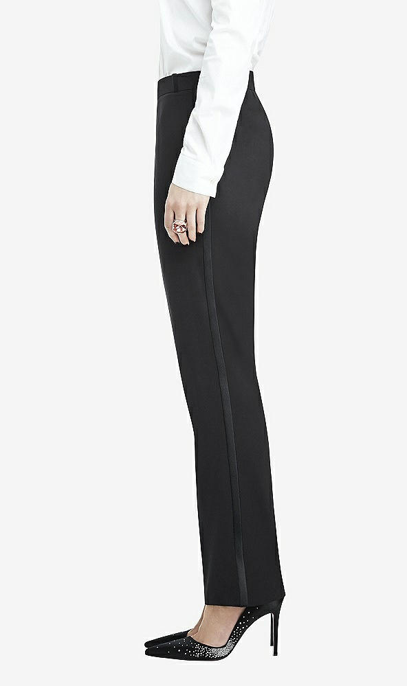Front View - Black Women's Tuxedo Pant - Marlowe by After Six
