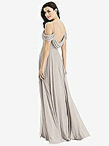 Front View Thumbnail - Taupe Off-the-Shoulder Open Cowl-Back Maxi Dress