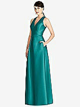 Front View Thumbnail - Jade Sleeveless Open-Back Pleated Skirt Dress with Pockets