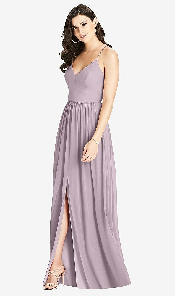 Front View - Lilac Dusk Criss Cross Strap Backless Maxi Dress