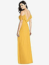 Rear View Thumbnail - NYC Yellow Ruffled Cold-Shoulder Chiffon Maxi Dress
