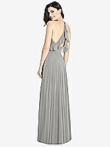 Front View Thumbnail - Chelsea Gray Ruffled Strap Cutout Wrap Maxi Dress