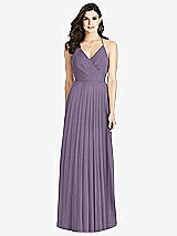 Rear View Thumbnail - Lavender Ruffled Strap Cutout Wrap Maxi Dress