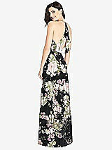 Front View Thumbnail - Noir Garden Ruffled Strap Cutout Wrap Maxi Dress