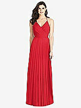 Rear View Thumbnail - Parisian Red Ruffled Strap Cutout Wrap Maxi Dress