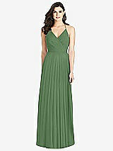 Rear View Thumbnail - Vineyard Green Ruffled Strap Cutout Wrap Maxi Dress