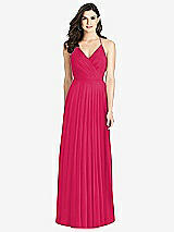 Rear View Thumbnail - Vivid Pink Ruffled Strap Cutout Wrap Maxi Dress