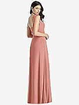 Rear View Thumbnail - Desert Rose Tie-Shoulder Chiffon Maxi Dress with Front Slit