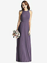Front View Thumbnail - Lavender Sleeveless Halter Chiffon Maxi Dress