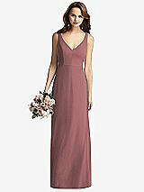 Front View Thumbnail - Rosewood Sleeveless V-Back Long Trumpet Gown