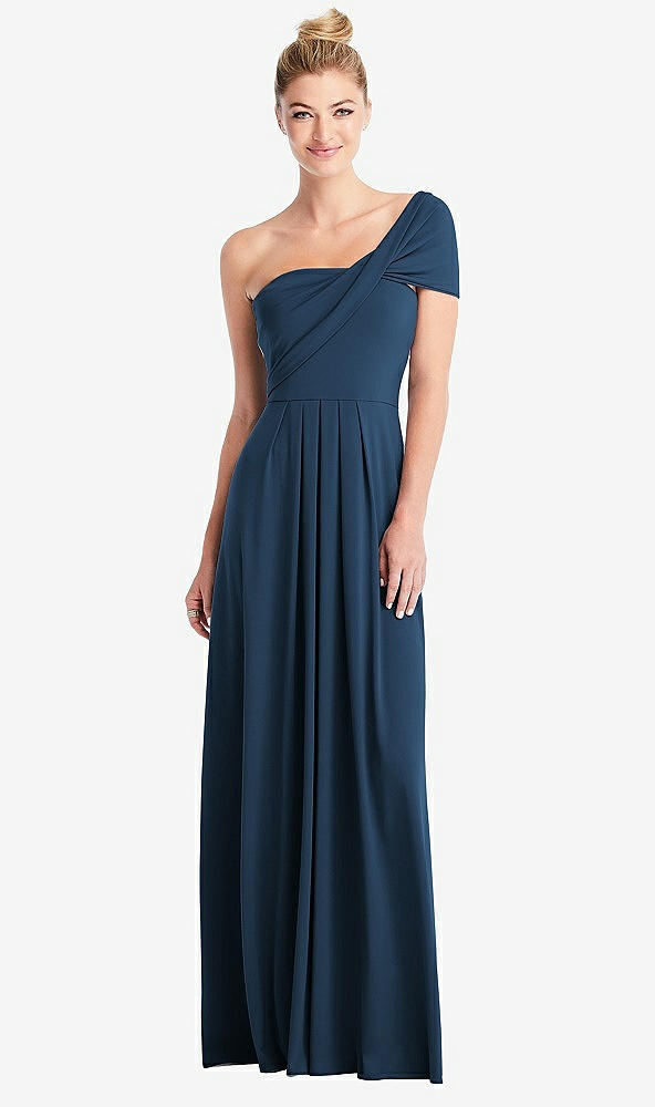 Front View - Sofia Blue Loop Convertible Maxi Dress