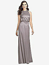 Front View Thumbnail - Cashmere Gray Sleeveless Blouson Bodice Trumpet Gown
