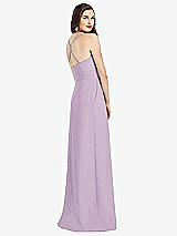 Rear View Thumbnail - Pale Purple Criss Cross Back Crepe Halter Dress with Pockets