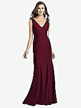 Front View Thumbnail - Cabernet Sleeveless Seamed Bodice Trumpet Gown