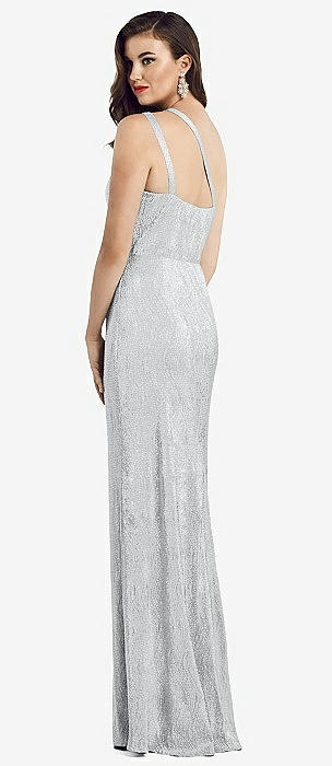 Glitter Charcoal Grey Scoop Neck Mermaid Prom Gown - Xdressy