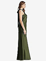 Side View Thumbnail - Olive Green Tie Neck Low Back Maxi Tank Dress - Marin