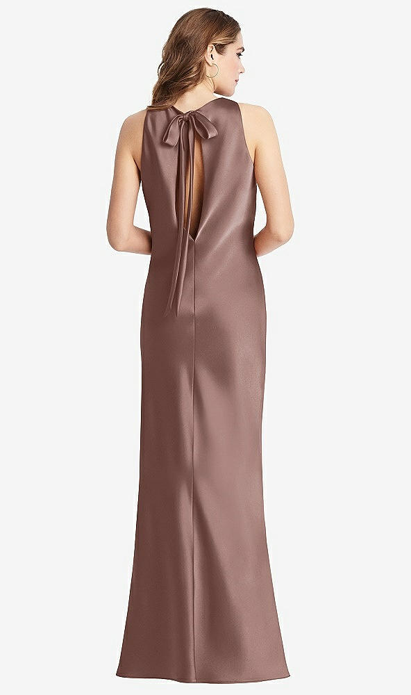 Front View - Sienna Tie Neck Low Back Maxi Tank Dress - Marin