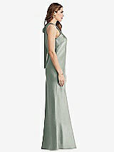 Side View Thumbnail - Willow Green Tie Neck Low Back Maxi Tank Dress - Marin