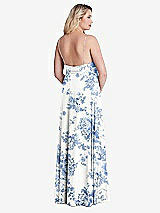 Alt View 2 Thumbnail - Cottage Rose Dusk Blue Chiffon Maxi Wrap Dress with Sash - Cora