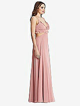 Side View Thumbnail - French Blue Ruffled Chiffon Cutout Maxi Dress - Jessie
