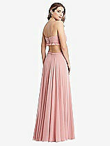 Rear View Thumbnail - French Blue Ruffled Chiffon Cutout Maxi Dress - Jessie