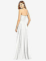 Rear View Thumbnail - White One-Shoulder Draped Chiffon Maxi Dress - Dani
