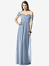 Front View Thumbnail - Cloudy Off-the-Shoulder Ruched Chiffon Maxi Dress - Alessia