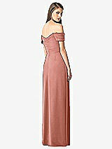 Rear View Thumbnail - Desert Rose Off-the-Shoulder Ruched Chiffon Maxi Dress - Alessia